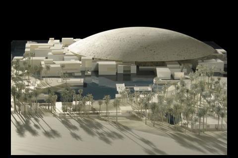 Nouvel’s museum is topped by a shallow dome